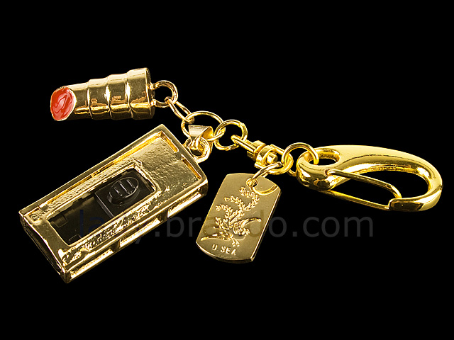 USB Jewel Lip Keychain Flash Drive