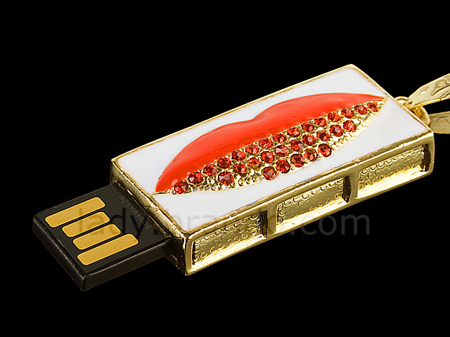 USB Jewel Lip Keychain Flash Drive