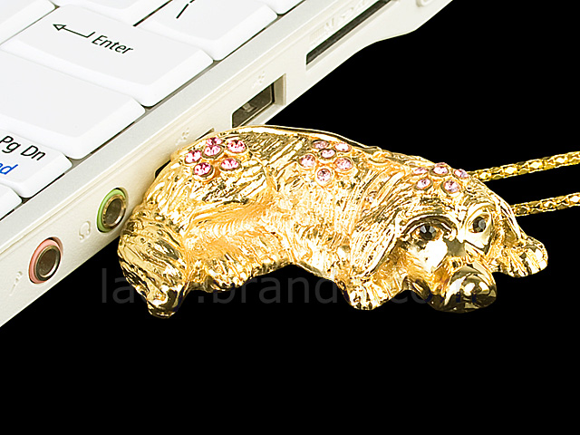 USB Jewel Doggie Necklace Flash Drive