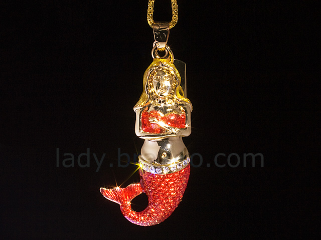 USB Jewel Mermaid Necklace Flash Drive