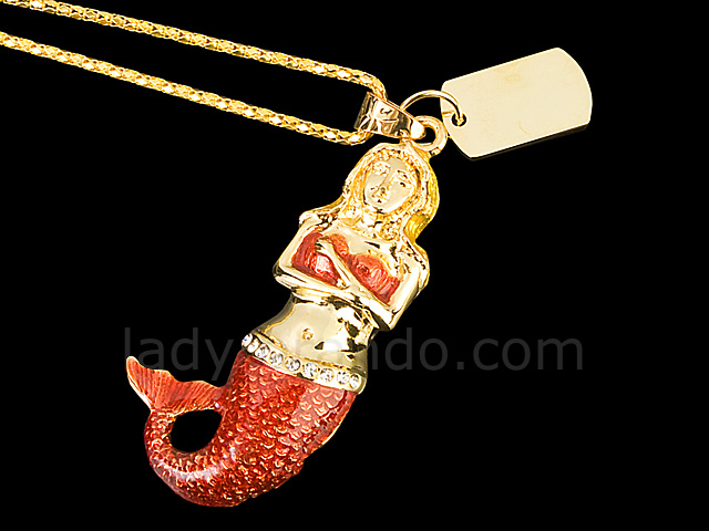 USB Jewel Mermaid Necklace Flash Drive