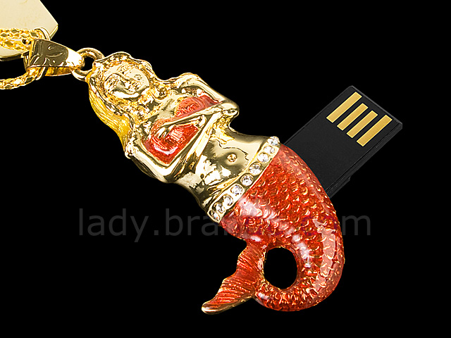 USB Jewel Mermaid Necklace Flash Drive