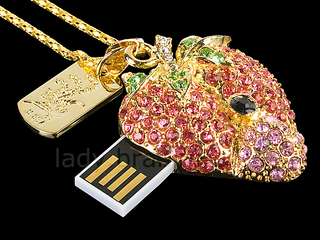 USB Jewel Strawberry Necklace Flash Drive II
