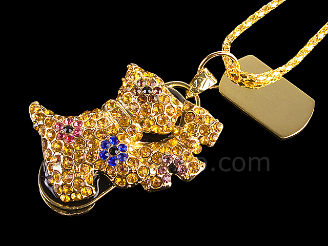 USB Jewel Twins Doggie Necklace Flash Drive