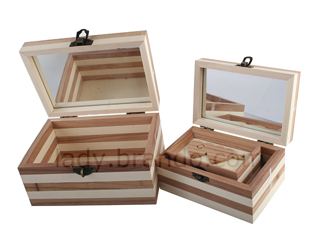 Two Hearts Wooden Jewel Boxes