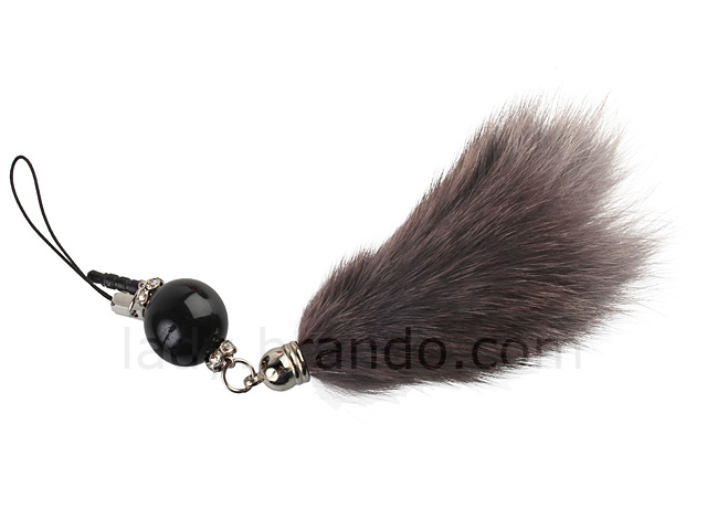Plug-in 3.5mm Earphone Jack Accessory - Colour Ball with Fuzzy Tail