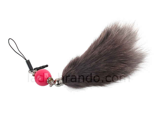 Plug-in 3.5mm Earphone Jack Accessory - Colour Ball with Fuzzy Tail