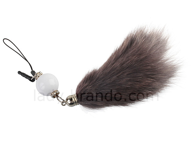 Plug-in 3.5mm Earphone Jack Accessory - Colour Ball with Fuzzy Tail