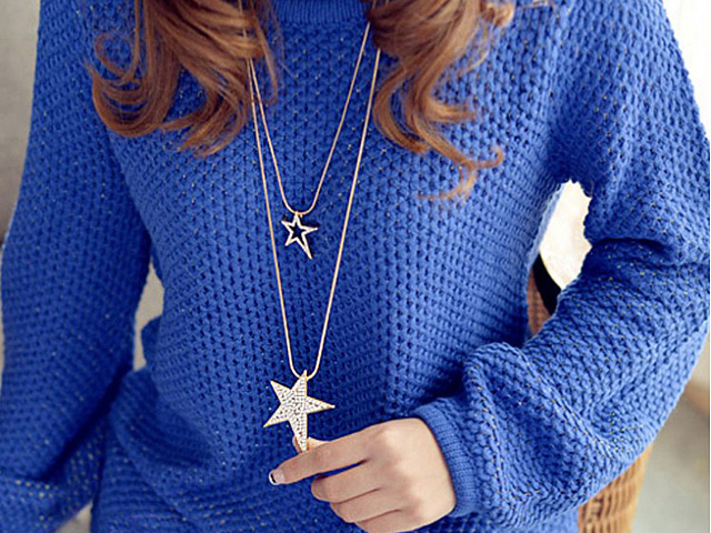 Double Star Long Necklace