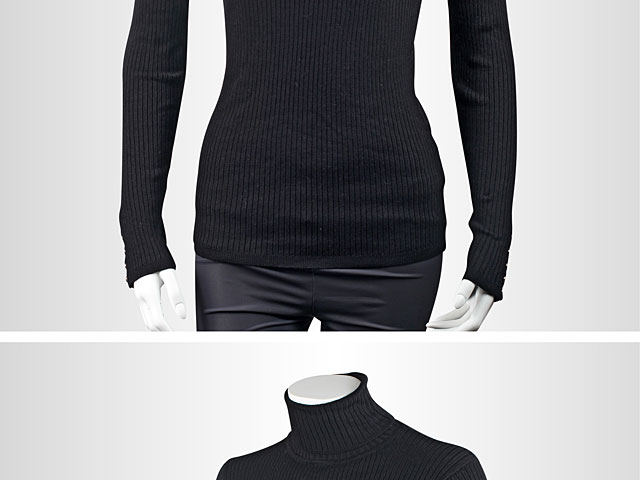 Black Turtle Neck Long Sleeve Pullover