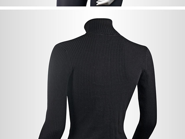 Black Turtle Neck Long Sleeve Pullover