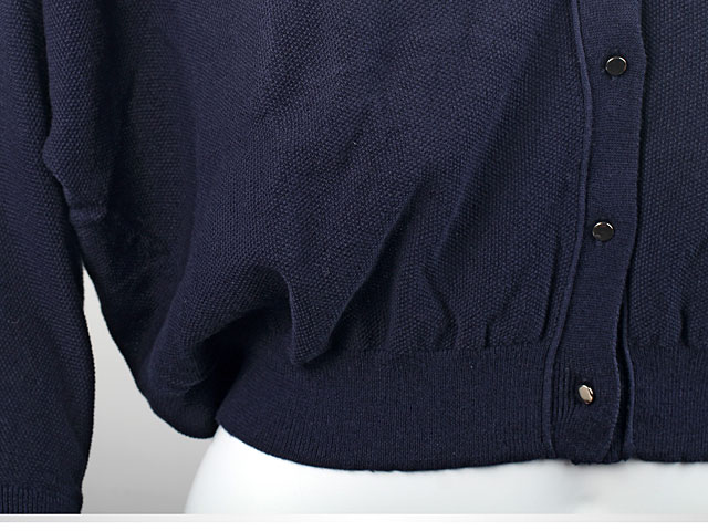 Navy 3/4 Sleeve V-Neck Short Cardigan