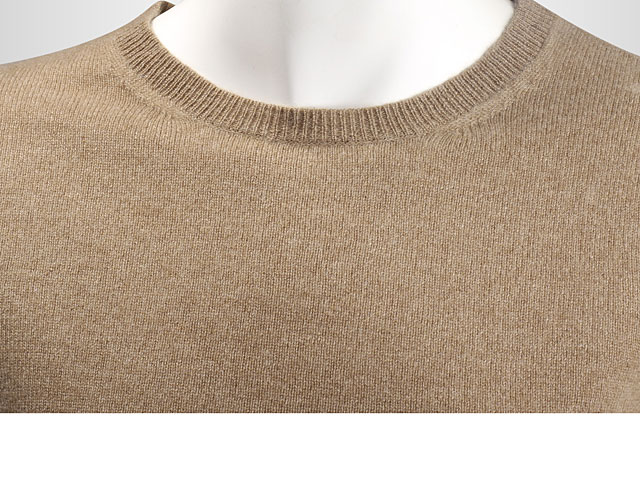 Taupe Melange Round Neck Long Sleeve Pullover