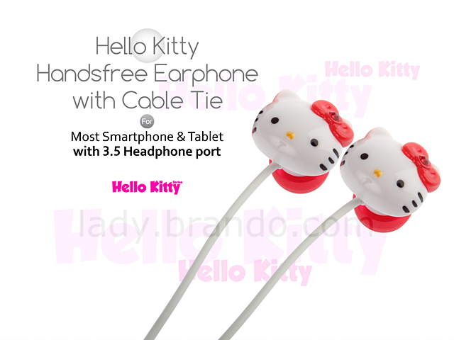 Hello Kitty Handsfree Earphone with Cable Tie